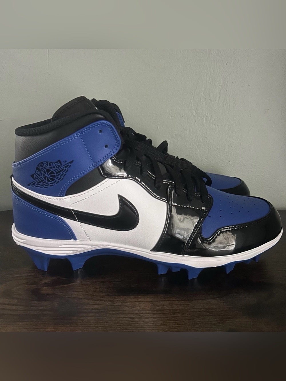 Jordan 1 Mid TD Football Cleats Game Royal Blue Mens Size 11 FJ6805-401